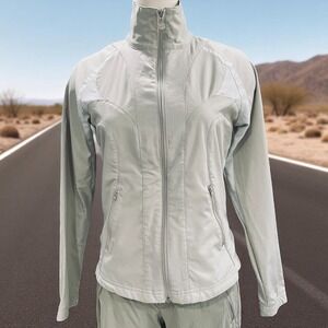Nike Windbreaker Track‎ Jacket Womens Small Full Zip Gray Retro Y2K Lightweight